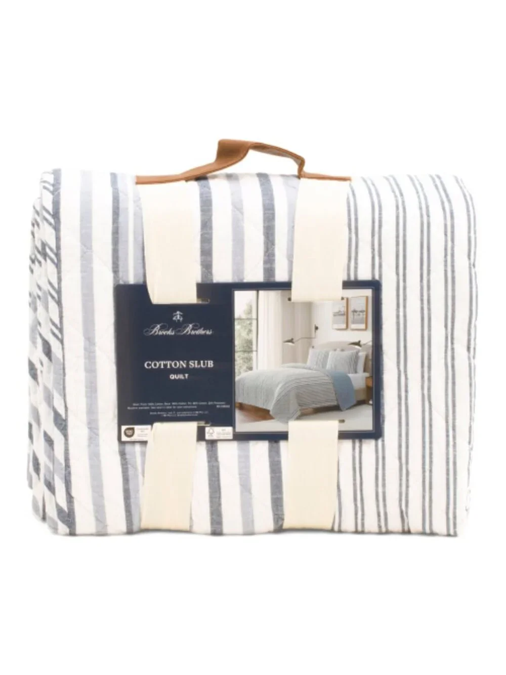 BROOKS BROTHERS Cotton Striped Layering Quilt
